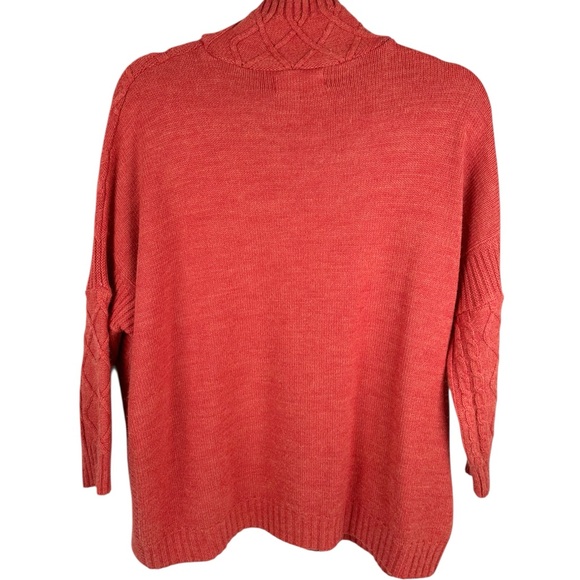 Mer Sea Red Lisbon Traveler Lattice Knit Turtleneck Pullover Sweater One Size - Picture 3 of 7